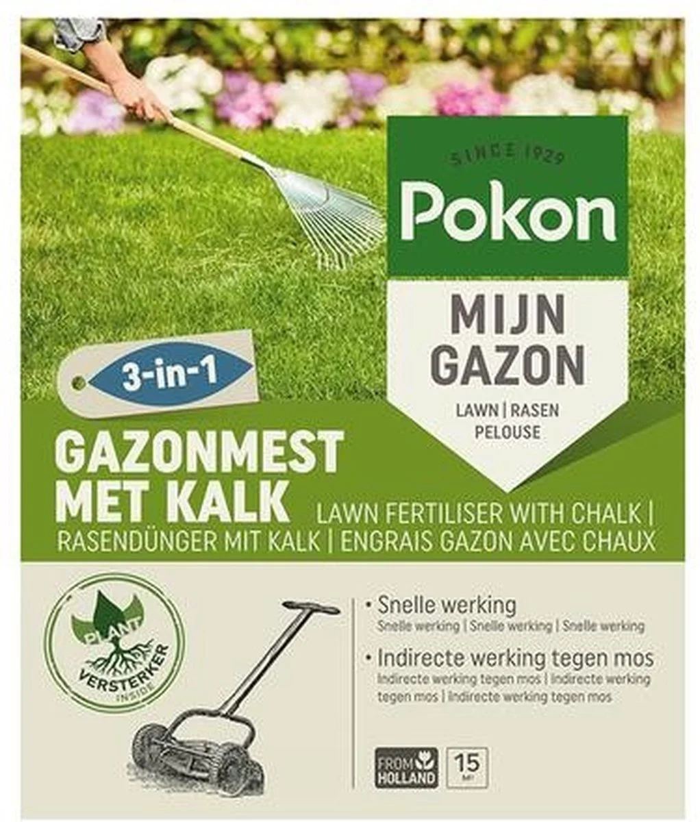 Pokon Gazonmest Met Kalk - 2kg - Mest - Geschikt Voor 30m² - 120 Dagen Voeding 9 Pokon Gazonmest Met Kalk - 2kg - Mest - Geschikt Voor 30m² - 120 Dagen Voeding - Afbeelding 9