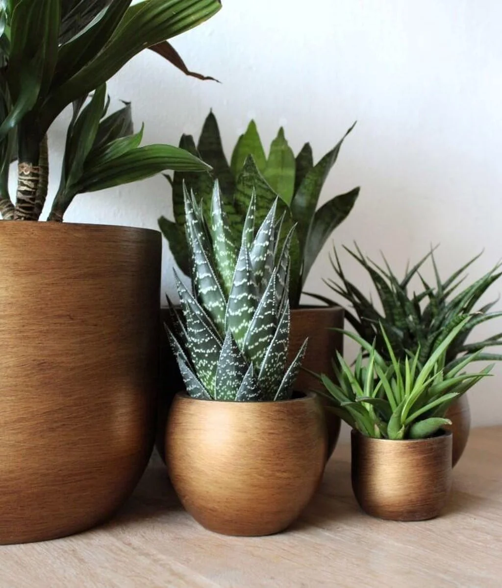 Capi Europe - Bloempot Bol Retro XL - 42x41 - Goud - Bloempot Voor Binnen - Opening ⌀36 - RTG933 3 Capi Europe - Bloempot Bol Retro XL - 42x41 - Goud - Bloempot Voor Binnen - Opening ⌀36 - RTG933 - Afbeelding 3