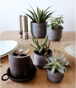 Capi Europe - Set Van 4 - Bloempot Binnen - Rib Antraciet 11 Capi Europe - Set Van 4 - Bloempot Binnen - Rib Antraciet -Bloempotten Verkoop 1026x1200
