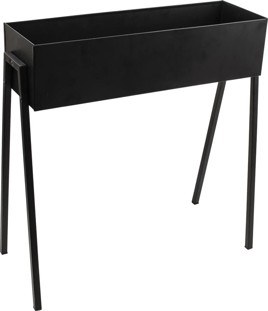 Mullrose Gusta - Plantenbak - Zwart - 58x18x63cm 1 Mullrose Gusta - Plantenbak - Zwart - 58x18x63cm