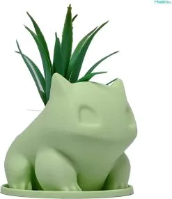 Merkloos Pokémon Bulbasaur Bloempot - Inclusief Opvangschaal - Pastelgroen