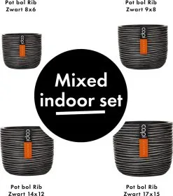 Capi Europe - Set Van 4 - Bloempot Binnen - Rib Antraciet 8 Capi Europe - Set Van 4 - Bloempot Binnen - Rib Antraciet -Bloempotten Verkoop 1058x1200