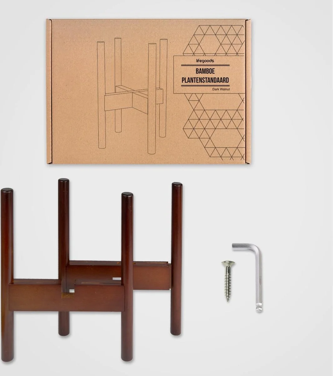 LifeGoods Planten Standaard - Uitschuifbare Bloempothouder - 20 Tot 30 Cm - Donker Bamboe 3 LifeGoods Planten Standaard - Uitschuifbare Bloempothouder - 20 Tot 30 Cm - Donker Bamboe - Afbeelding 3