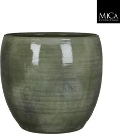 Mica Decorations Lester Bloempot - H31 X Ø33 Cm - Terracotta - Groen -Bloempotten Verkoop 1075x1200