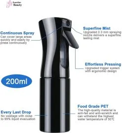 Merkloos Sibel Extreme Mist Verstuiver 160ml Zwart En Wit| Professional Hairdressing Plastic Fine Mist Spray Bottle - 2 Stucks -Bloempotten Verkoop 1106x1200 4