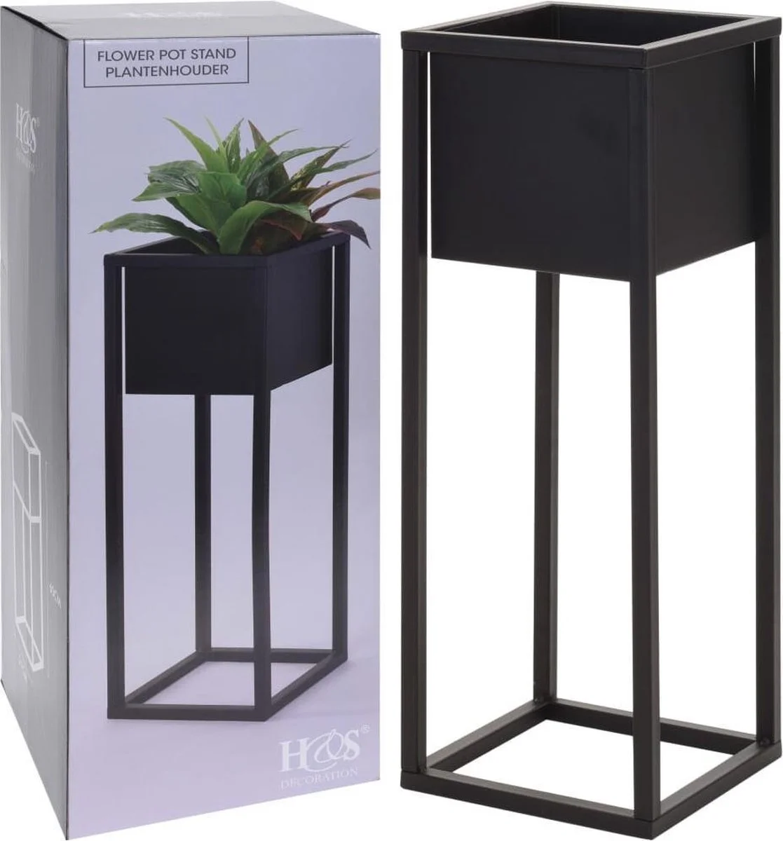 Relaxwonen H&S Collection Home&Styling Bloempot Op Standaard 60 Cm Metaal Zwart 1 Relaxwonen H&S Collection Home&Styling Bloempot Op Standaard 60 Cm Metaal Zwart