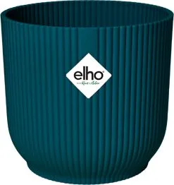 Elho Vibes Fold Rond Wielen 35 - Bloempot Voor Binnen - Ø 34.9 X H 32.4 Cm - Diepblauw