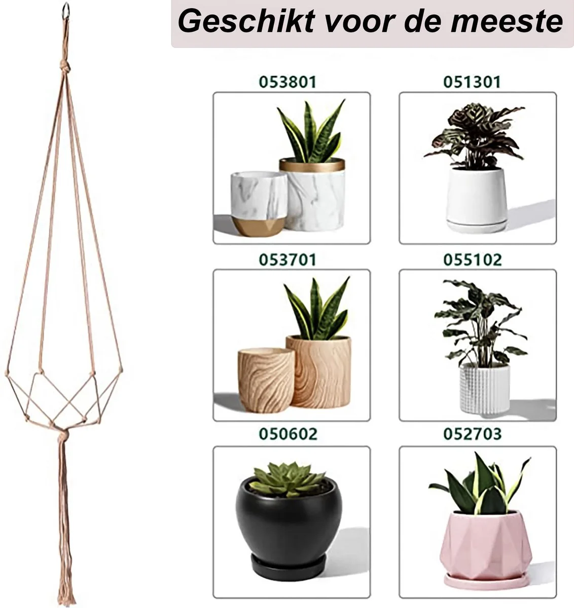 Mycramé 9 Stuks Jute Macrame Plantenhangers - Boho Handgeweven Katoen Hangpot Voor Binnen/Buiten - Hangende Bloempot Met Kralen - Macramé Touw/Koord Hangplant Houder - Bohemian Wandhanger Decoratie - Plant Hanger - Verticale Tuin Bloempothouder Planthanger 4 Mycramé 9 Stuks Jute Macrame Plantenhangers - Boho Handgeweven Katoen Hangpot Voor Binnen/Buiten - Hangende Bloempot Met Kralen - Macramé Touw/Koord Hangplant Houder - Bohemian Wandhanger Decoratie - Plant Hanger - Verticale Tuin Bloempothouder Planthanger - Afbeelding 4
