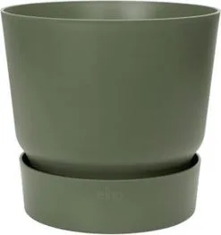 Elho Greenville Rond 30 - Grote Bloempot Voor Buiten - Gemaakt Van Gereycled Plastic - Ø 29.5 X H 27.8 Cm - Blad Groen -Bloempotten Verkoop 1132x1200 6
