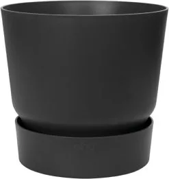 Elho Greenville Rond 40 - Grote Bloempot Voor Buiten - Gemaakt Van Gereycled Plastic - Ø 39.0 X H 36.8 Cm - Living Black