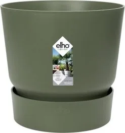 Elho Greenville Rond 30 - Grote Bloempot Voor Buiten - Gemaakt Van Gereycled Plastic - Ø 29.5 X H 27.8 Cm - Blad Groen -Bloempotten Verkoop 1135x1200 6