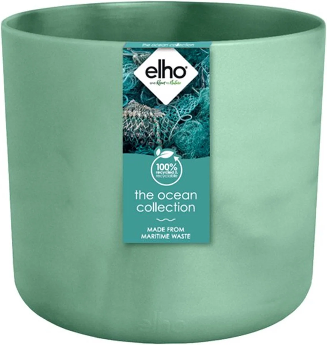 Elho The Ocean Collection Round 22cm - Bloempot Voor Binnen - 100% Gerecycled Materiaal - Gemaakt Met Zeeafval - Ø 22.3 X H 20.4 Cm - Pacifisch Groen 8 Elho The Ocean Collection Round 22cm - Bloempot Voor Binnen - 100% Gerecycled Materiaal - Gemaakt Met Zeeafval - Ø 22.3 X H 20.4 Cm - Pacifisch Groen - Afbeelding 8