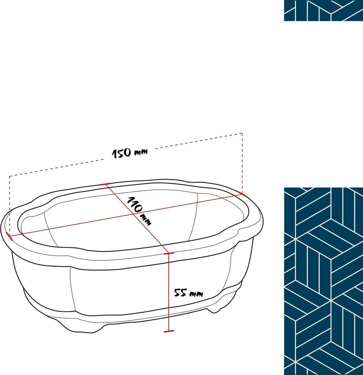 Happy Seed Keramieken Bonsai Pot (schaal) - Marine Blauw - Geglazuurd 4 Happy Seed Keramieken Bonsai Pot (schaal) - Marine Blauw - Geglazuurd - Afbeelding 4
