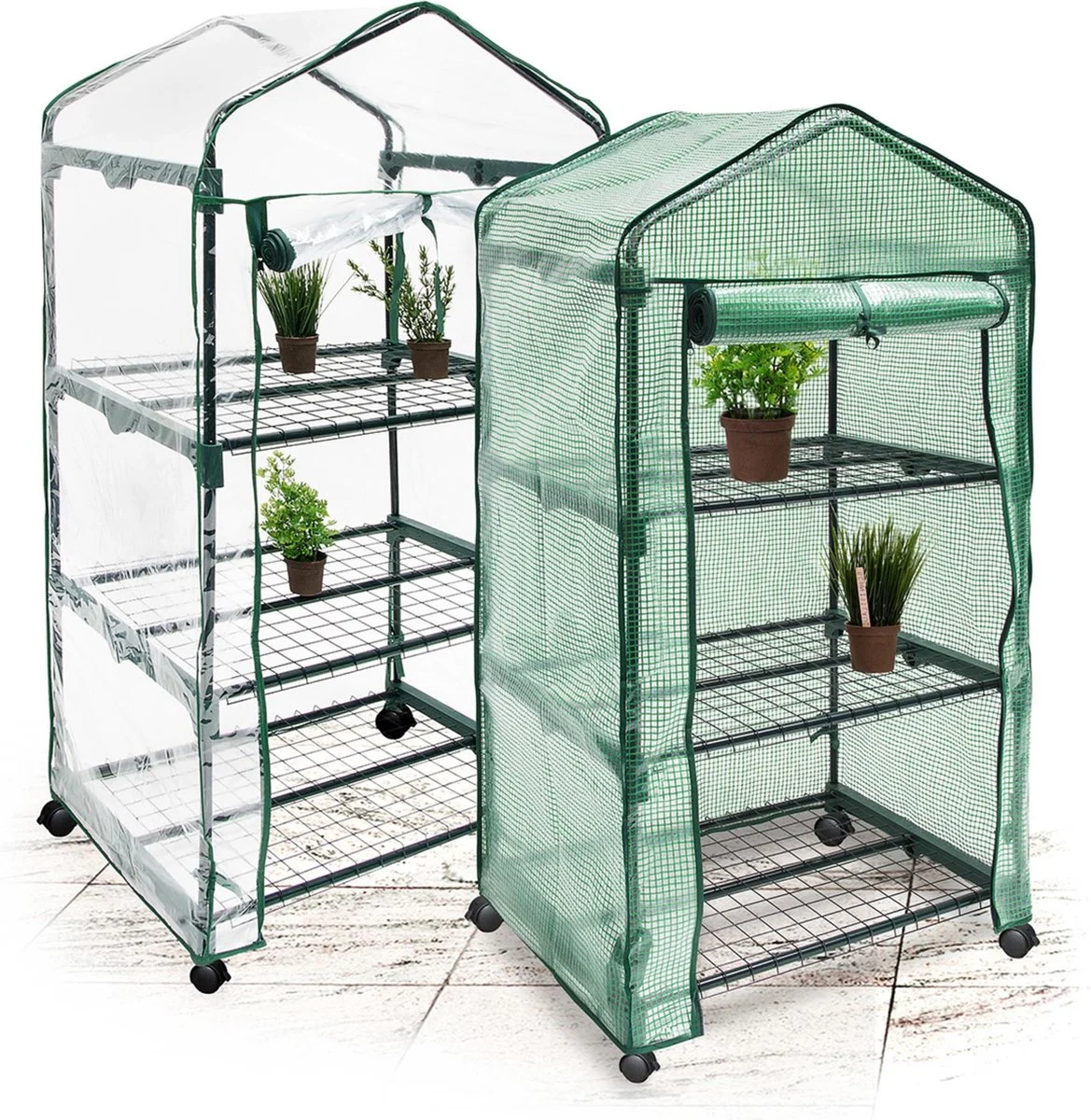 Relaxdays Kas Met Wielen - Tuinkas 3 Etages - Broeikas Kweekkas Tuin / Balkon 130 Cm Hoog - PE 13 Relaxdays Kas Met Wielen - Tuinkas 3 Etages - Broeikas Kweekkas Tuin / Balkon 130 Cm Hoog - PE - Afbeelding 13