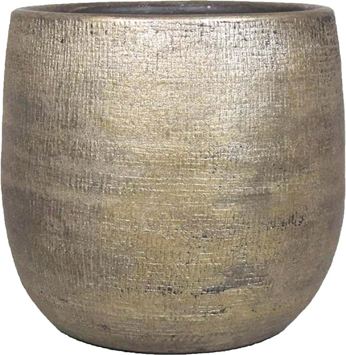 Floran Luxe Plantenpot/bloempot Goud Mira Van Keramiek 35 Cm - Keramische Plantenpotten/plantenbakken 4 Floran Luxe Plantenpot/bloempot Goud Mira Van Keramiek 35 Cm - Keramische Plantenpotten/plantenbakken - Afbeelding 4