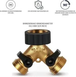 Kirano Y Stuk Kraan - Kraan Splitter - Waterverdeler - Buitenkraan - Waterverdeler 2 Weg – Messing - Afzonderlijk Af Te Sluiten -Bloempotten Verkoop 1177x1200 4