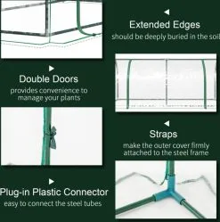 Zenzee Tunnelkas - Tuinkas - Kweekkas - Broeikas - Kweektent - Kas - 200 X 100 X 80 Cm - Transparant -Bloempotten Verkoop 1190x1200