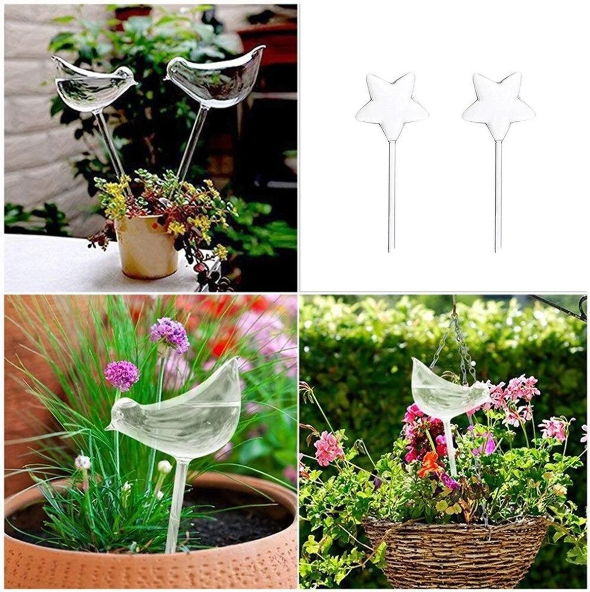 WiseGoods Luxe Planten Waterdruppelaar - Waterbol Vogel - Watergever - Watergeefsysteem Voor Planten & Bloemen - 200ML - Set Van 2 2 WiseGoods Luxe Planten Waterdruppelaar - Waterbol Vogel - Watergever - Watergeefsysteem Voor Planten & Bloemen - 200ML - Set Van 2 - Afbeelding 2