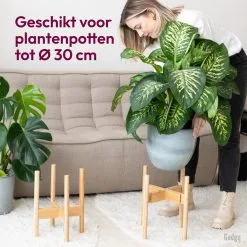 Gadgy Bamboe Plantenstandaard 2 St - Plantentafel - Plantentafeltje Voor Binnen - Plantenrek - Uitschuifbaar - Hout - Ø 20 Tot 30 Cm -Bloempotten Verkoop 1198x1200 1