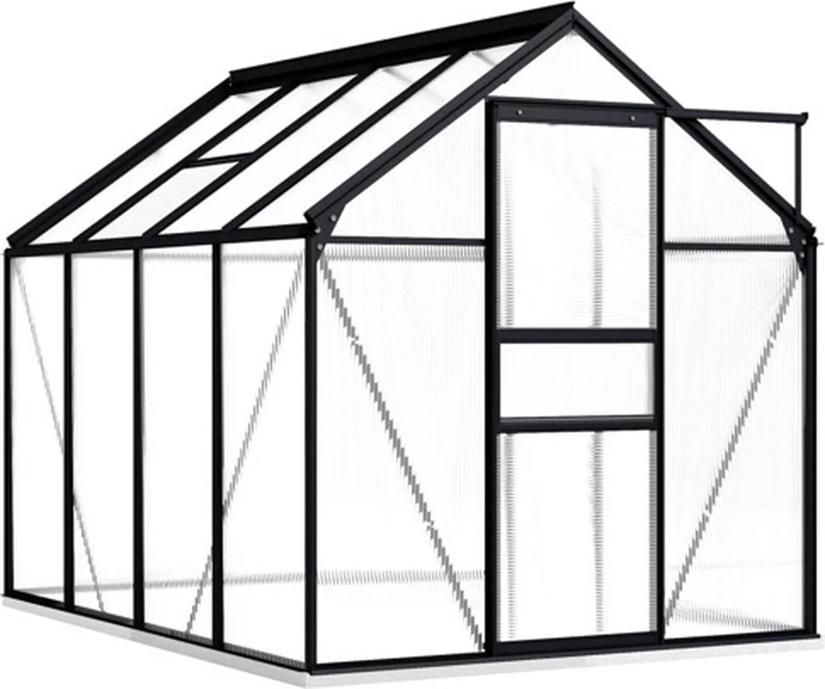 VidaXL Broeikas Met Basisframe 4,75 M² Aluminium Antracietkleurig 1 VidaXL Broeikas Met Basisframe 4,75 M² Aluminium Antracietkleurig