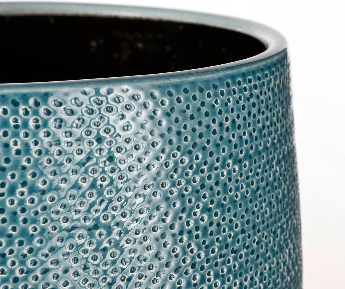 Mica Decorations Gabriel Bloempot - H20 X Ø25 Cm - Keramiek - Blauw 3 Mica Decorations Gabriel Bloempot - H20 X Ø25 Cm - Keramiek - Blauw - Afbeelding 3