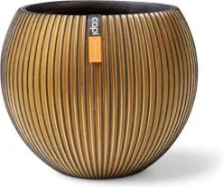 Capi Europe - Vaas Bol Groove XL - 39x33 - Goud - Bloempot Voor Binnen - Opening ⌀24 - GVGB270 -Bloempotten Verkoop 1200x1007 2