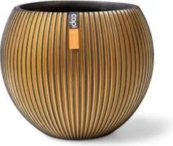 Capi Europe - Vaas Bol Groove XL - 63x51 - Goud - Bloempot Voor Binnen - Opening ⌀42 - GVGB271 -Bloempotten Verkoop 1200x1012