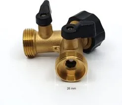 Horvitus® Horvitus Waterverdeler 2 Weg - Y Stuk Kraan Splitter - Voor Europese Kranen - Messing -Bloempotten Verkoop 1200x1034 1