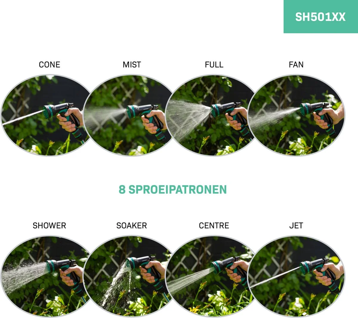 VONROC GARDEN VONROC Broespistool & Spuitstuk Set – 8 Sproeipatronen En Regelbare Watertoevoer – Incl. Koppelingen 2 VONROC GARDEN VONROC Broespistool & Spuitstuk Set – 8 Sproeipatronen En Regelbare Watertoevoer – Incl. Koppelingen - Afbeelding 2