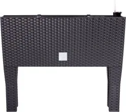 Prosperplast Kunststof Rato Plantenbak Op Poten Met Irrigatiesysteem Antraciet 80 X 33 X 62 Cm - 72 Liter - Balkonbakken/bloembakken