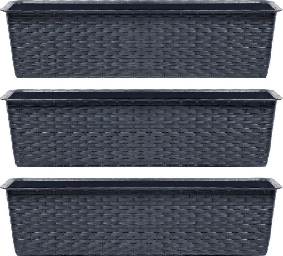 Merkloos 4x Ratolla Rotan Plantenbak/bloembak Antraciet 6.3 Liter - Tuin Decoraties 1 Merkloos 4x Ratolla Rotan Plantenbak/bloembak Antraciet 6.3 Liter - Tuin Decoraties