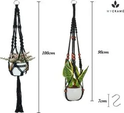 Mycramé 4 Stuks Zwarte Macrame Plantenhangers - Boho Handgeweven Katoen Hangpot Voor Binnen/Buiten - Hangende Bloempot Met Kralen - Macramé Touw/Koord Hangplant Houder - Bohemian Wandhanger Decoratie - Plant Hanger - Verticale Tuin Bloempothouder Planthanger 17 Mycramé 4 Stuks Zwarte Macrame Plantenhangers - Boho Handgeweven Katoen Hangpot Voor Binnen/Buiten - Hangende Bloempot Met Kralen - Macramé Touw/Koord Hangplant Houder - Bohemian Wandhanger Decoratie - Plant Hanger - Verticale Tuin Bloempothouder Planthanger -Bloempotten Verkoop 1200x1093