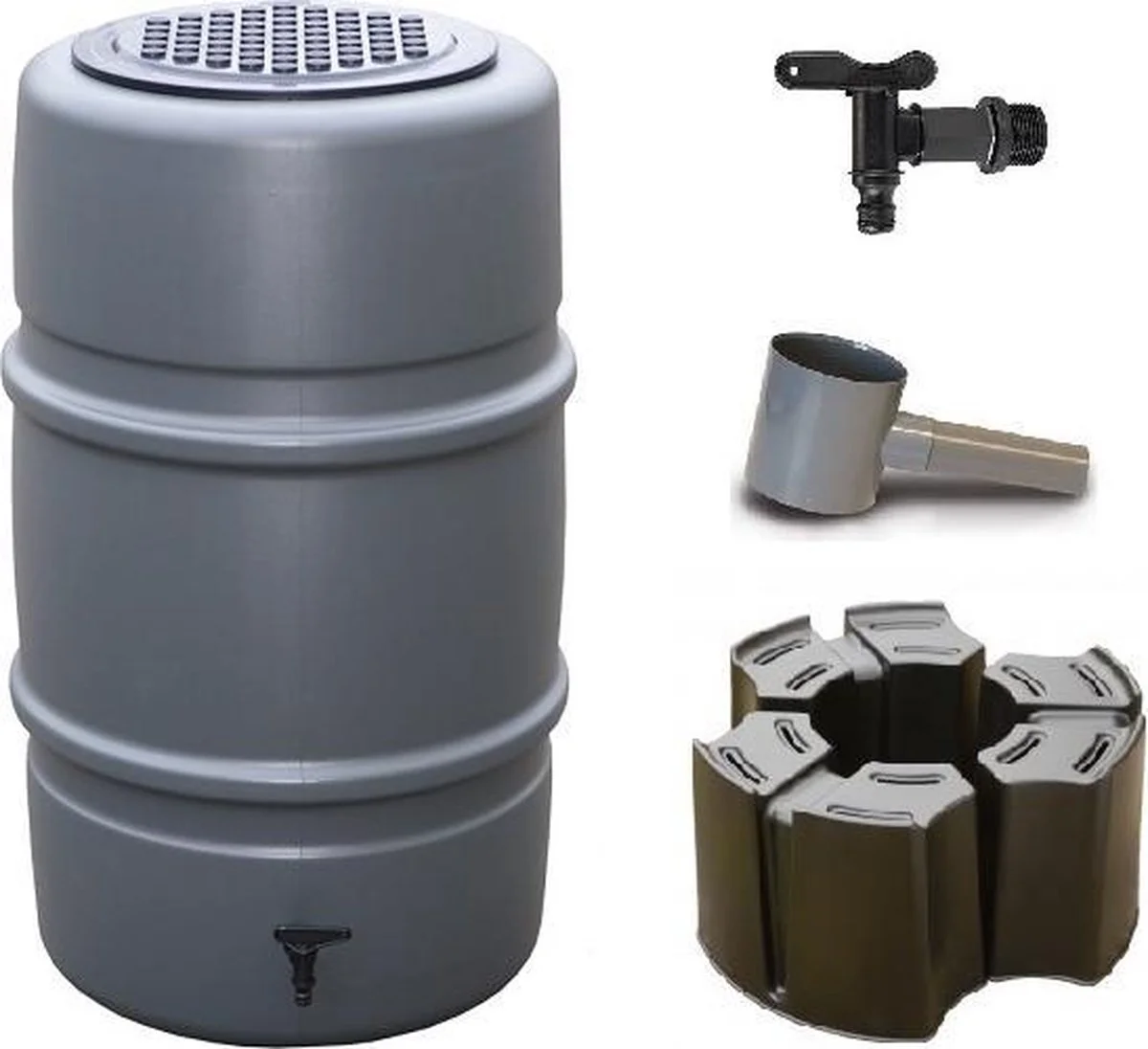 ThuisTuinieren.nl Regenton Voordeelset | Harcostar 227liter Grijs + Harcostar Standaard + Harcostar Vulautomaat 70/80mm 1 ThuisTuinieren.nl Regenton Voordeelset | Harcostar 227liter Grijs + Harcostar Standaard + Harcostar Vulautomaat 70/80mm