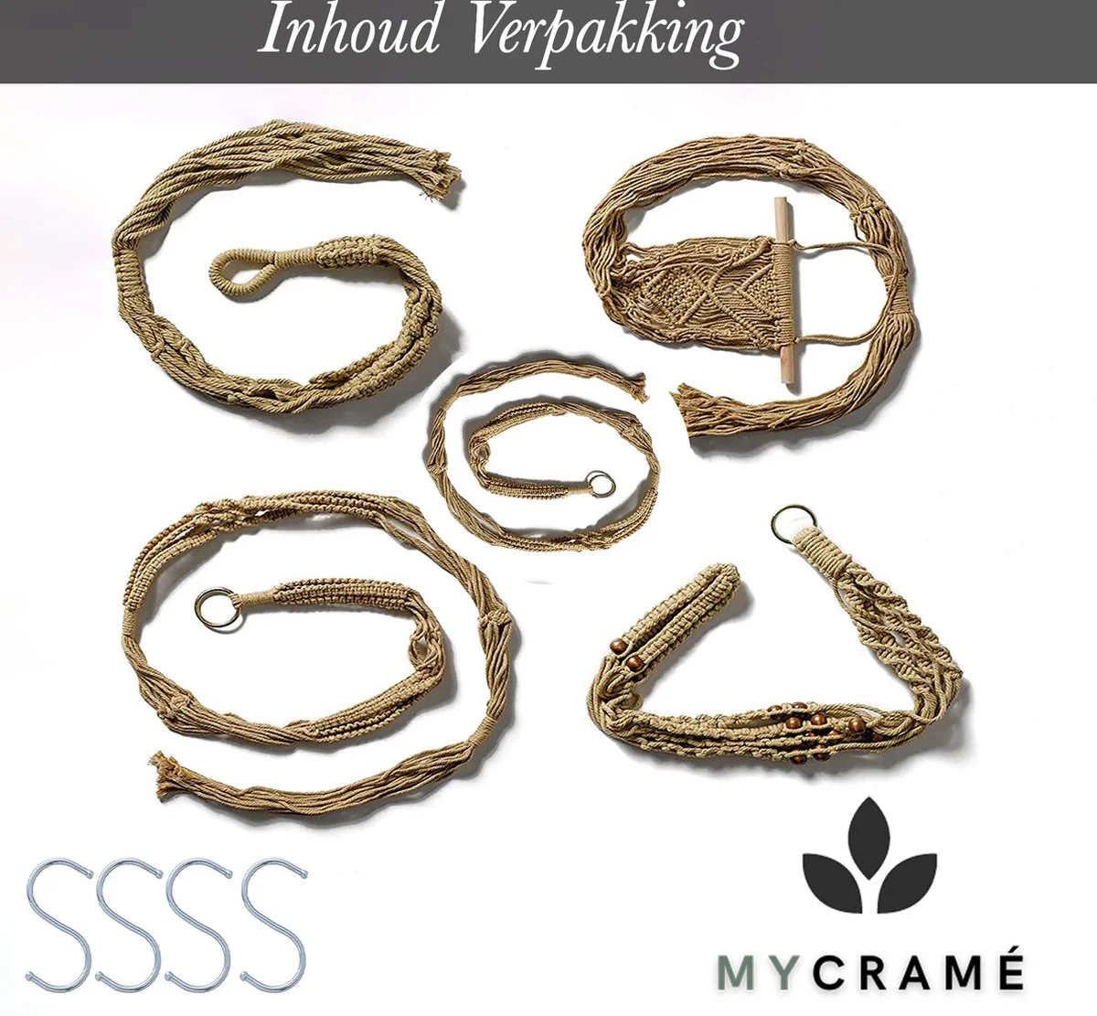 Mycramé 5 Stuks Luxe Jute Plantenhangers - Boho Handgeweven Katoen Hangpot Voor Binnen/Buiten - Hangende Bloempot Met Kralen - Macramé Touw/Koord Hangplant Houder - Bohemian Wandhanger Decoratie - Plant Hanger - Verticale Tuin Bloempothouder Planthanger 6 Mycramé 5 Stuks Luxe Jute Plantenhangers - Boho Handgeweven Katoen Hangpot Voor Binnen/Buiten - Hangende Bloempot Met Kralen - Macramé Touw/Koord Hangplant Houder - Bohemian Wandhanger Decoratie - Plant Hanger - Verticale Tuin Bloempothouder Planthanger - Afbeelding 6