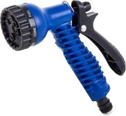 VERK GROUP Uitrekbare Tuinslang Tot 15 Meter - Tuinsproeier Met 7 Verschillende Standen - Tuin Besproeien - Sproeikop - Blauw - Flexibel Elastisch -Bloempotten Verkoop 1200x1112 1