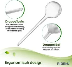 Ridem Waterdruppelaar Voor Planten - Irrigatiesysteem- Waterbol - Druppelsysteem - Watergeefsysteem Voor Kamerplanten - Plantenwatergever -6 Stuks - Transparant -Bloempotten Verkoop 1200x1116