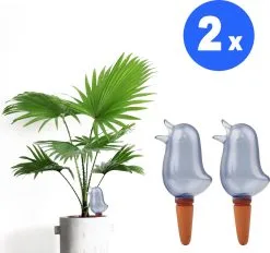 Devos Waterdruppelaar Voor Planten 2 Stuks - Waterbol Kamerplanten - Automatisch Watergeefsysteem - Vogel - Blauw