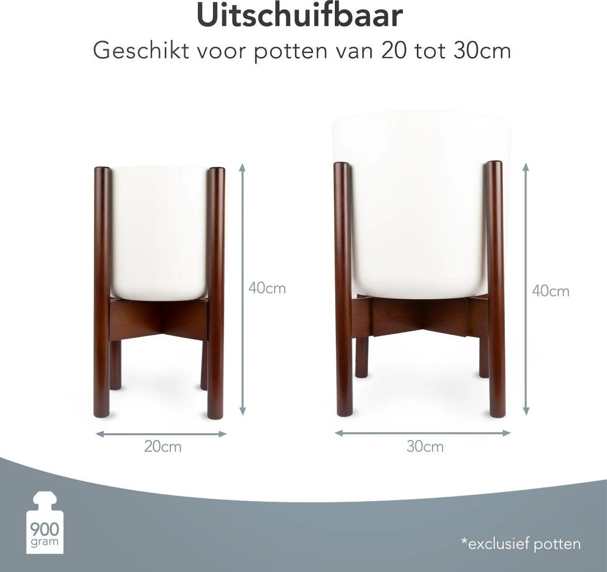 LifeGoods Planten Standaard - Uitschuifbare Bloempothouder - 20 Tot 30 Cm - Donker Bamboe 7 LifeGoods Planten Standaard - Uitschuifbare Bloempothouder - 20 Tot 30 Cm - Donker Bamboe - Afbeelding 7