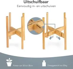 LifeGoods Planten Standaard - Uitschuifbare Bloempothouder - 20 Tot 30 Cm - Licht Bamboe 17 LifeGoods Planten Standaard - Uitschuifbare Bloempothouder - 20 Tot 30 Cm - Licht Bamboe -Bloempotten Verkoop 1200x1130 3