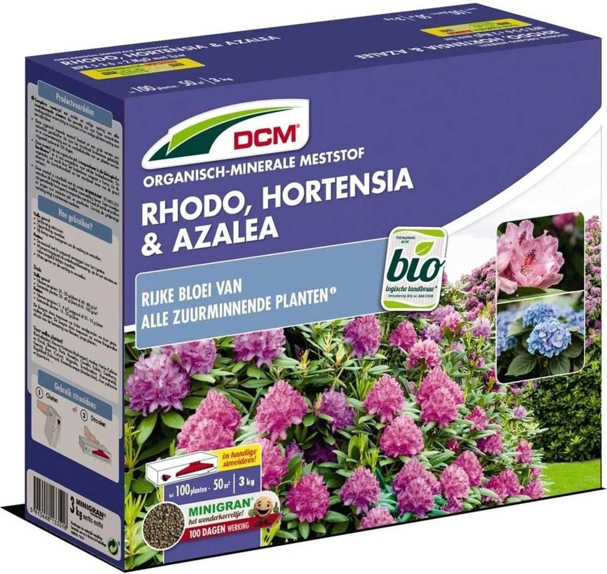DCM Meststof Rododendrons/ Hortensia's/ Azalea's (3KG) 1 DCM Meststof Rododendrons/ Hortensia's/ Azalea's (3KG)