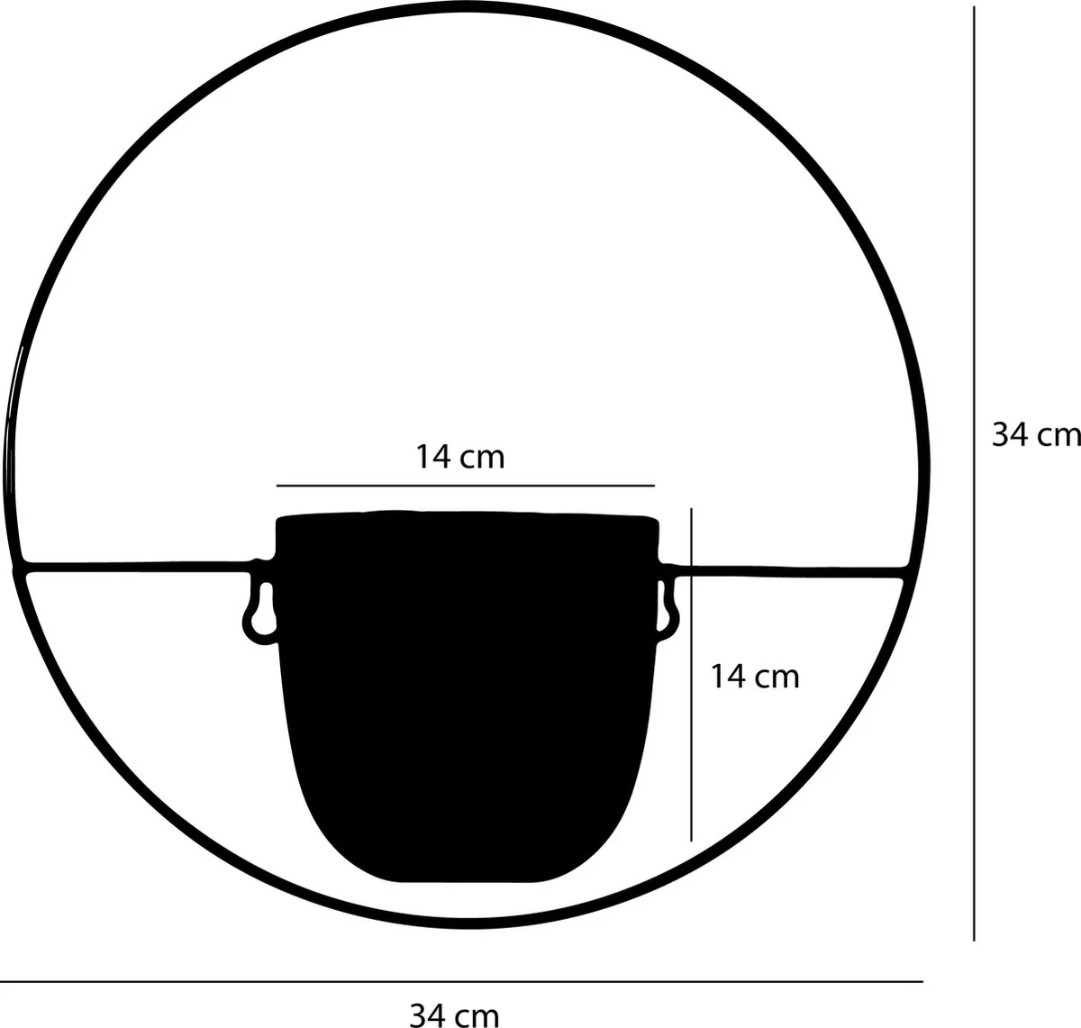 Mica Decorations Dexter Bloempot Wand - L34 X B14 X H34 Cm - Goud 4 Mica Decorations Dexter Bloempot Wand - L34 X B14 X H34 Cm - Goud - Afbeelding 4