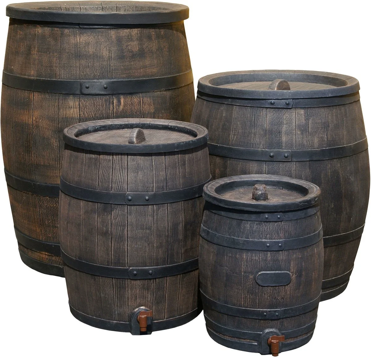 Exellent Regenton Met Voet, Houtlook, 120 Liter, Incl. Regenton Vulautomaat En Kraan 2 Exellent Regenton Met Voet, Houtlook, 120 Liter, Incl. Regenton Vulautomaat En Kraan - Afbeelding 2