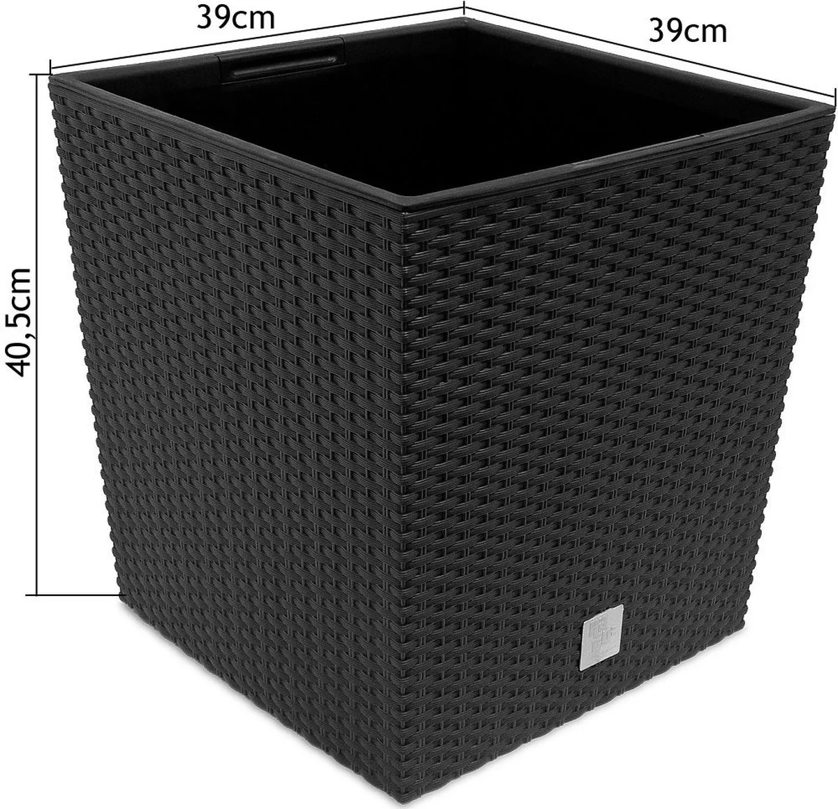 Prosperplast Kunststof Rato Rotan Bloempot/plantenpot Met Binnenpot Antraciet 40 Cm - Bloempotten Voor Binnen En Buiten 2 Prosperplast Kunststof Rato Rotan Bloempot/plantenpot Met Binnenpot Antraciet 40 Cm - Bloempotten Voor Binnen En Buiten - Afbeelding 2