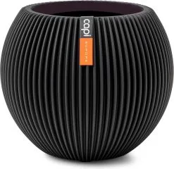 Capi Europe - Vaas Bol Groove - 29x26 - Zwart - Bloempot Voor Binnen - BGVBL104