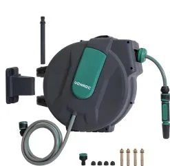 VONROC GARDEN VONROC Automatische Slanghaspel – Incl. 25m Tuinslang, Aansluitslang, Spuitstuk, Koppelingen & Kraanaansluiting -Bloempotten Verkoop 1200x1170 5