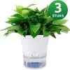 SKYARD® 3 Stuks Zelfwaterende Bloempot Maat M – Milieuvriendelijk Watergeefsysteem Kamerplanten – Zelfwatergevende Pot – Bloempot Met Waterreservoir – Selfwatering Pot – Wit