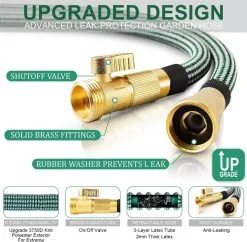 IBright Extra Sterke Uitrekbare Tuinslang - Flexibel - 15 Meter - Inclusief Opbergtas ,Sproeier ,Koppelstuk En Ophanghaak - Groen -Bloempotten Verkoop 1200x1177 3