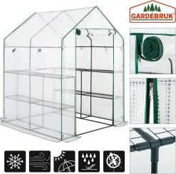 Gardebruk Kweekkas 2m² - 8 Legplanken & 4 Ramen - 195x143x143 Cm -Bloempotten Verkoop 1200x1183 3