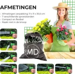 Uitrekbare Tuinslang Tot 15 Meter Van MD-goods ® - Tuinsproeier - Tuin Besproeien - Waterslang - Sproeikop - Groen - Flexibel Elastisch -Bloempotten Verkoop 1200x1191 10