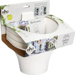 Elho Corsica Vertical Forest 24 - Bloempot Voor Balkonbuiten - Ø 26.7 X H 29.7 Cm - Wit/Wit -Bloempotten Verkoop 1200x1194